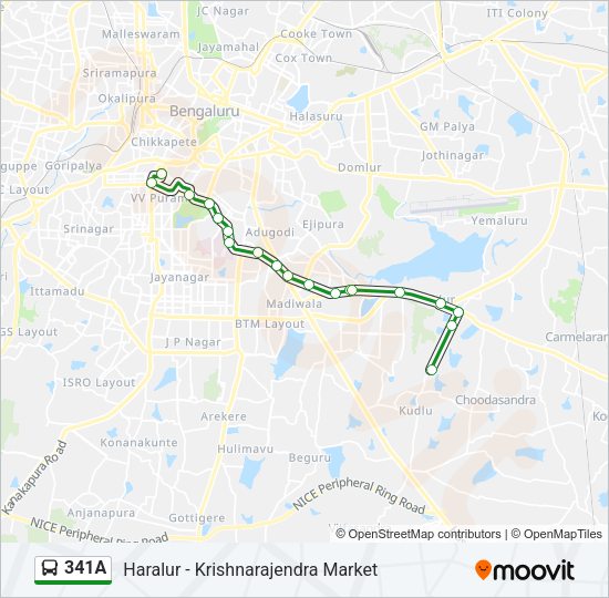 341A Bus Line Map