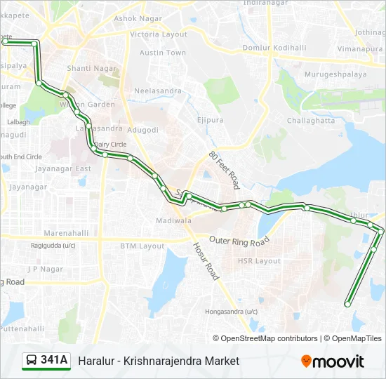 341A Bus Line Map