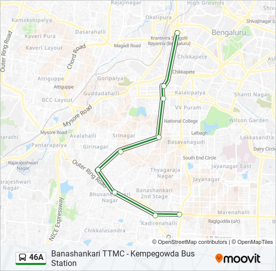 46A Bus Line Map