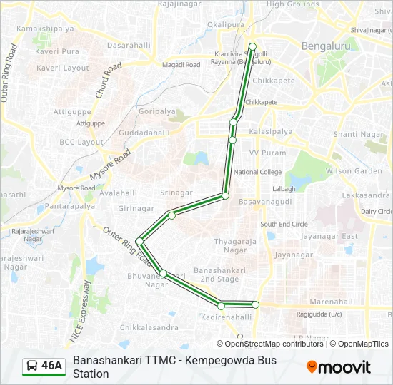 46A Bus Line Map