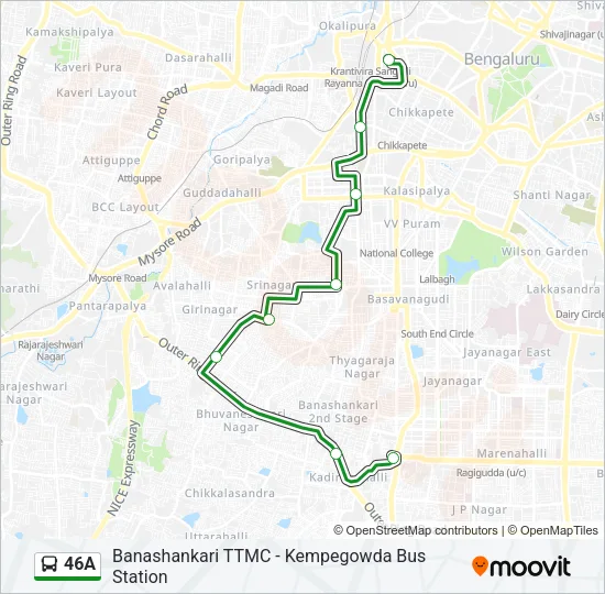 46A Bus Line Map