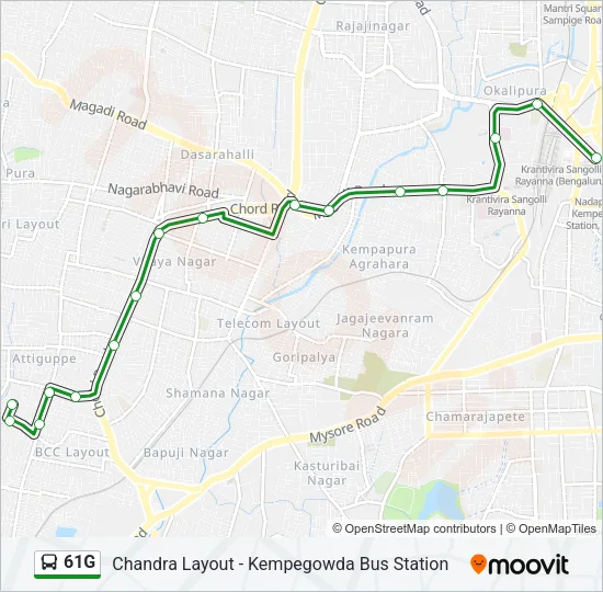 61G Bus Line Map