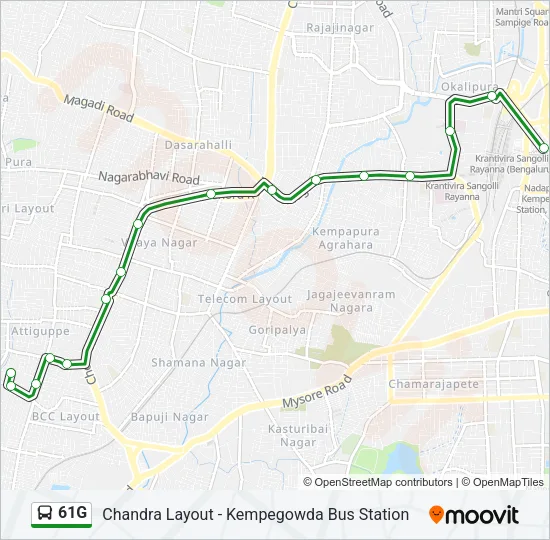 61G Bus Line Map