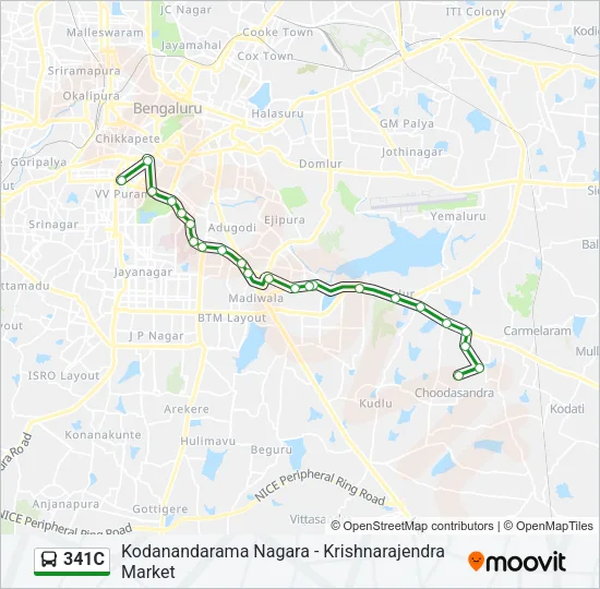 341C Bus Line Map