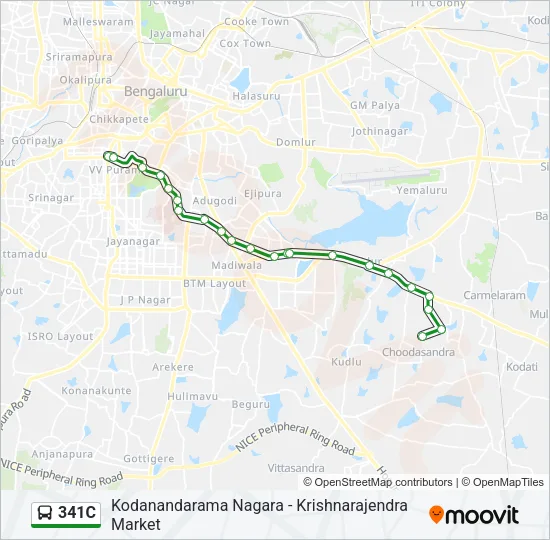 341C Bus Line Map