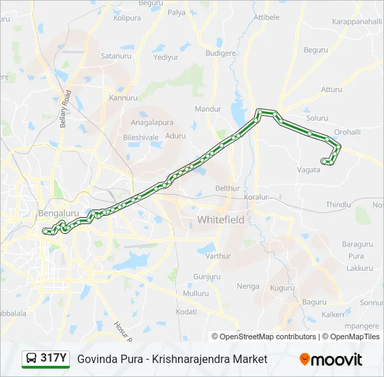 317Y Bus Line Map
