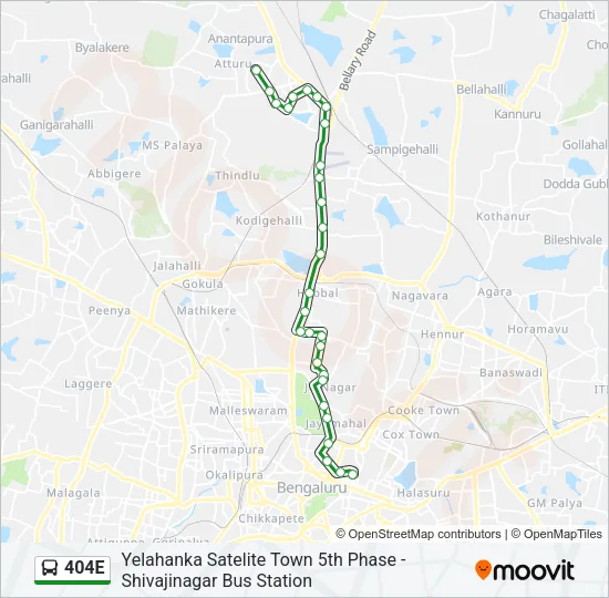 404E Bus Line Map