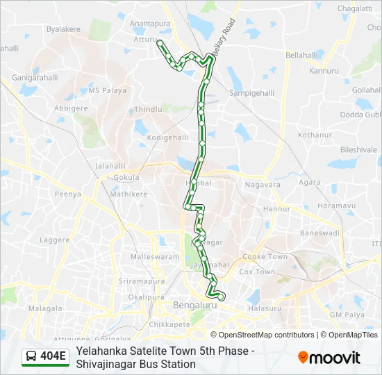 404E Bus Line Map