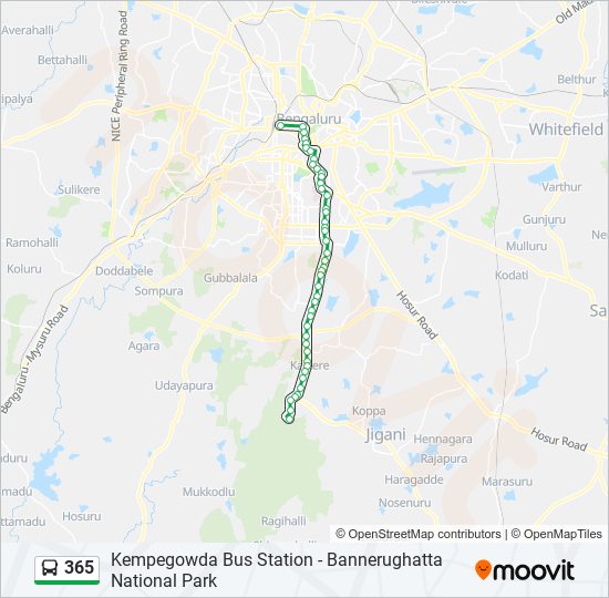 365 bus Line Map