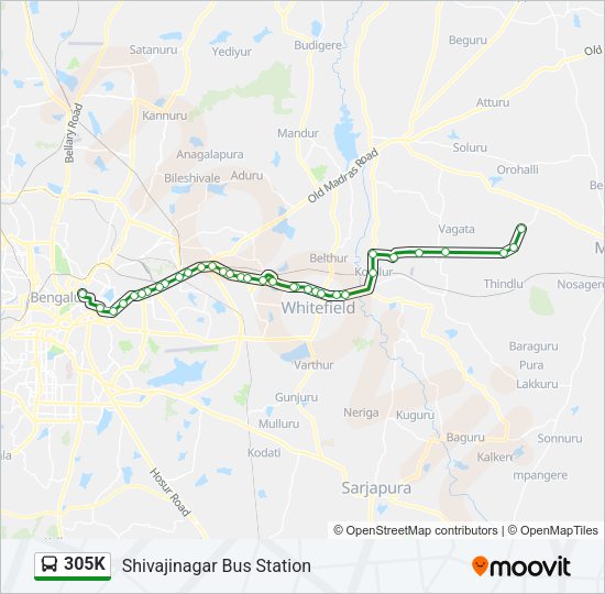 305K Bus Line Map
