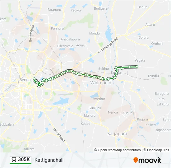 305K Bus Line Map