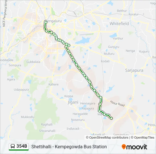 354B Bus Line Map