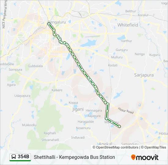 354B Bus Line Map