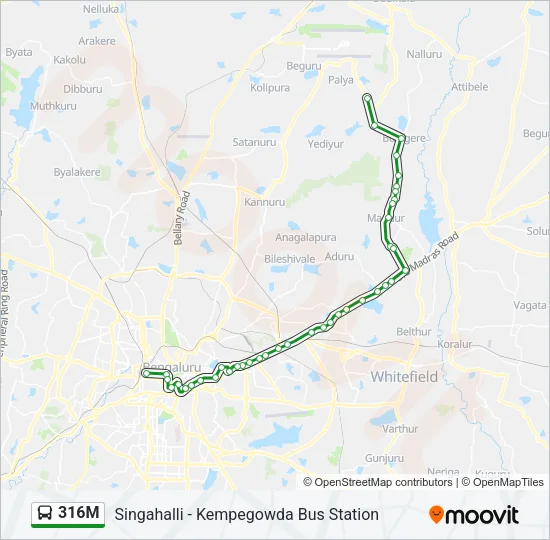 316M Bus Line Map