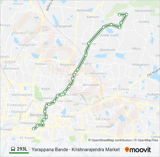 293L Bus Line Map
