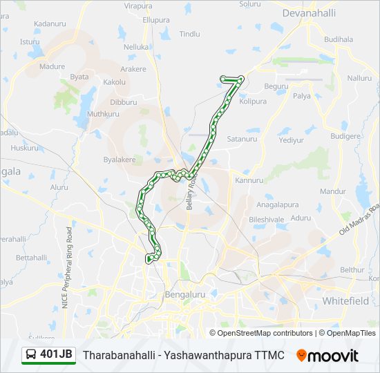 401JB Bus Line Map