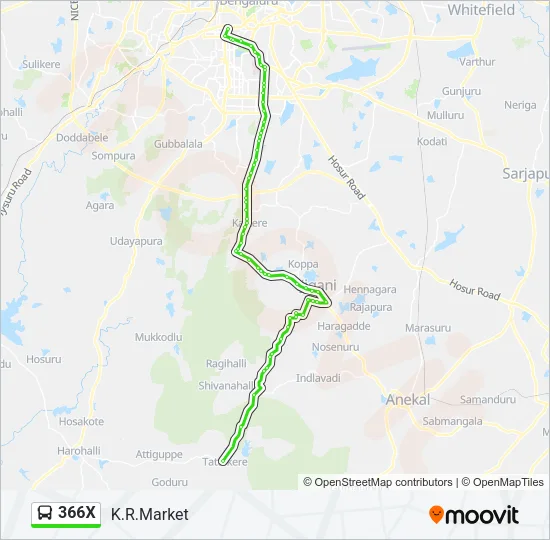 366X Bus Line Map