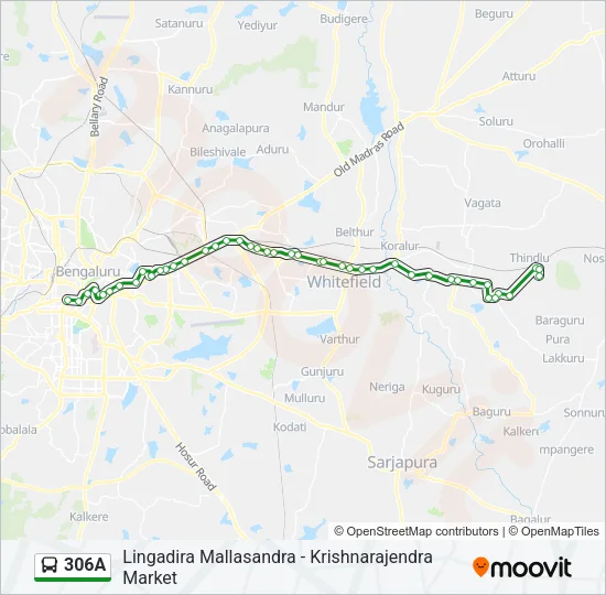 306A Bus Line Map
