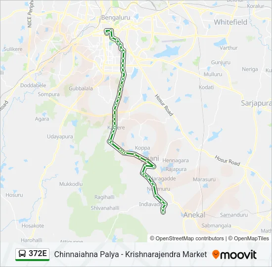 372E Bus Line Map