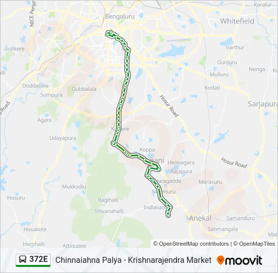 372E Bus Line Map