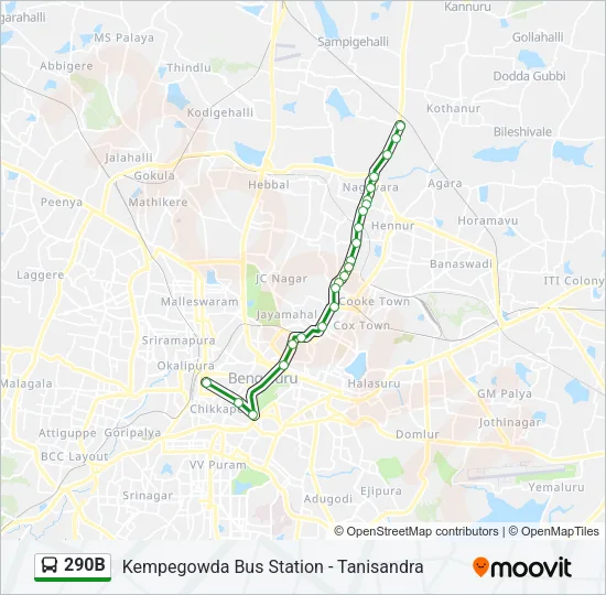 290B Bus Line Map
