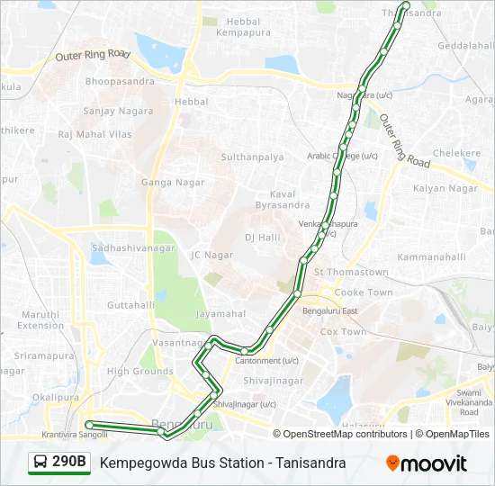 290B Bus Line Map