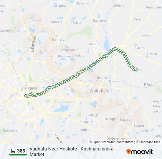 383 bus Line Map