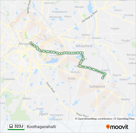 323J bus Line Map