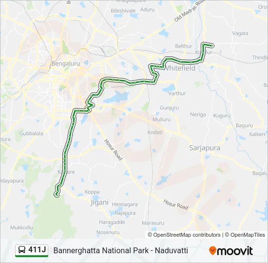 411J Bus Line Map