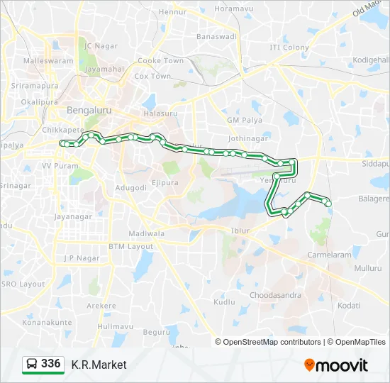 336 Bus Line Map