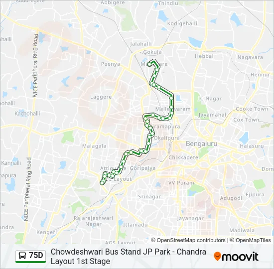 75D Bus Line Map