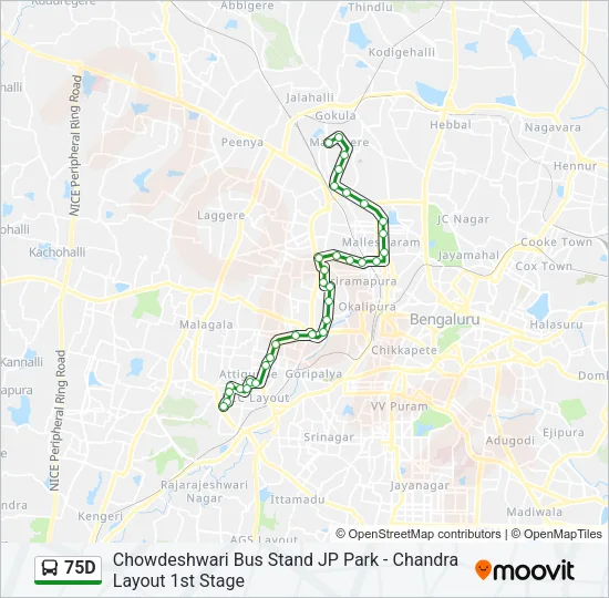 75D Bus Line Map