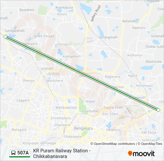 507A Bus Line Map
