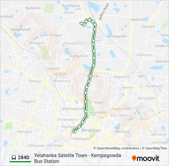284D Bus Line Map