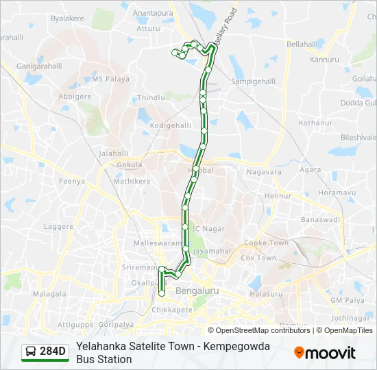 284D Bus Line Map