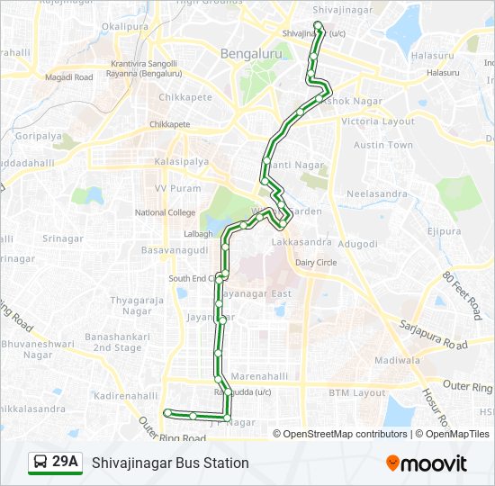 29A bus Line Map