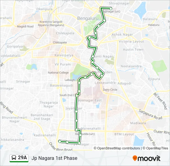 29A Bus Line Map