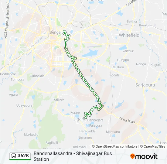 362K Bus Line Map