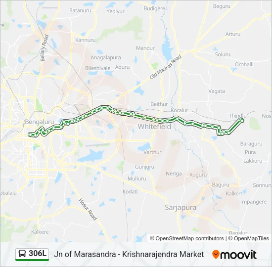 306L Bus Line Map