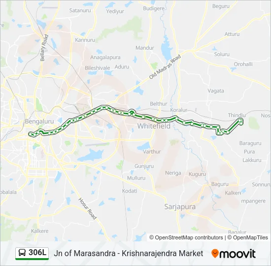 306L Bus Line Map