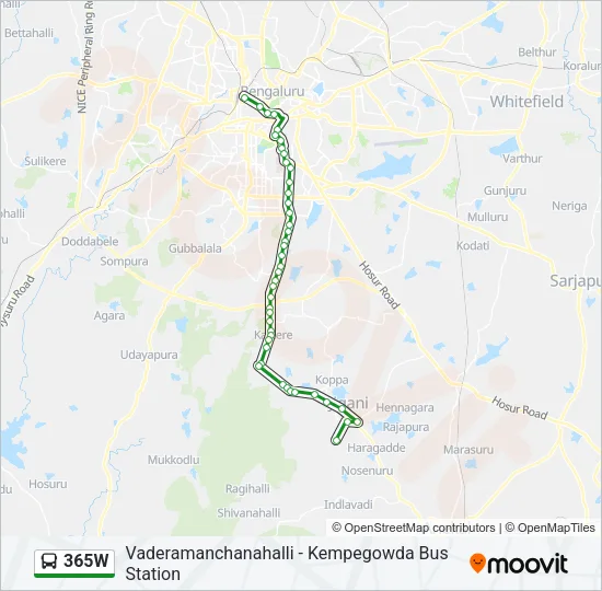 365W Bus Line Map