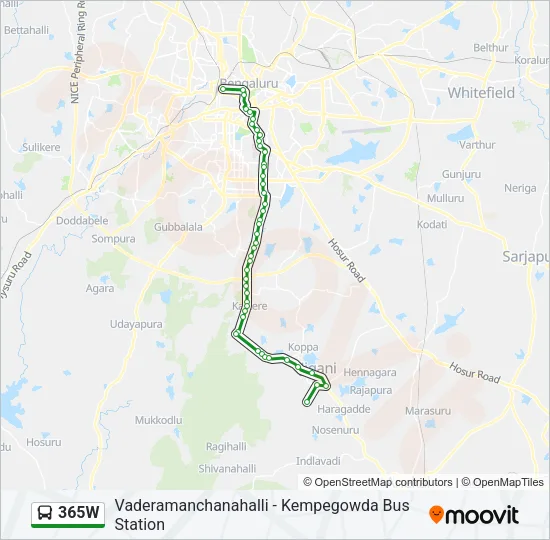 365W Bus Line Map