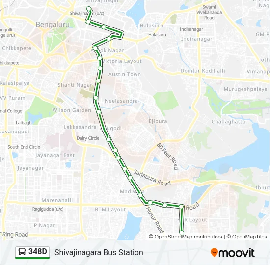 348D Bus Line Map