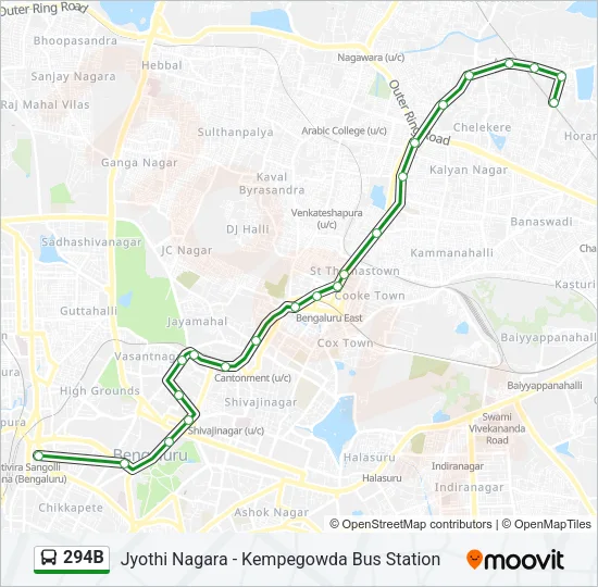 294B Bus Line Map