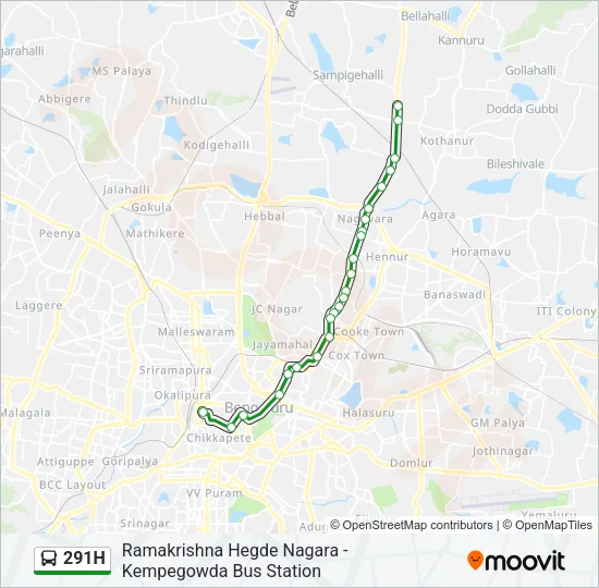 291H Bus Line Map