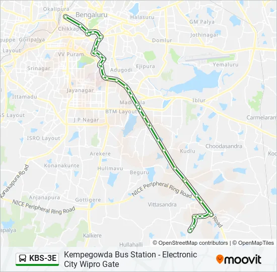 Bangalore Majestic Route Map Kbs3E Route: Schedules, Stops & Maps - Kempegowda Bus Station (Updated)