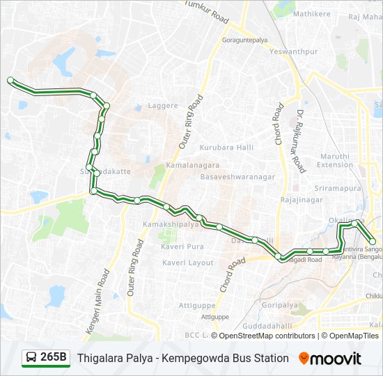 265B bus Line Map