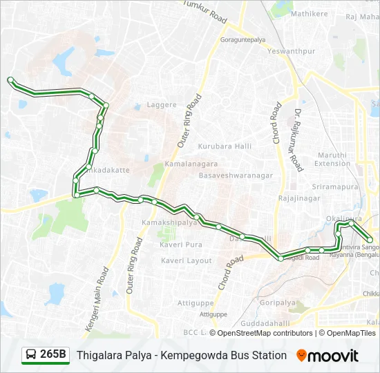 265B Bus Line Map