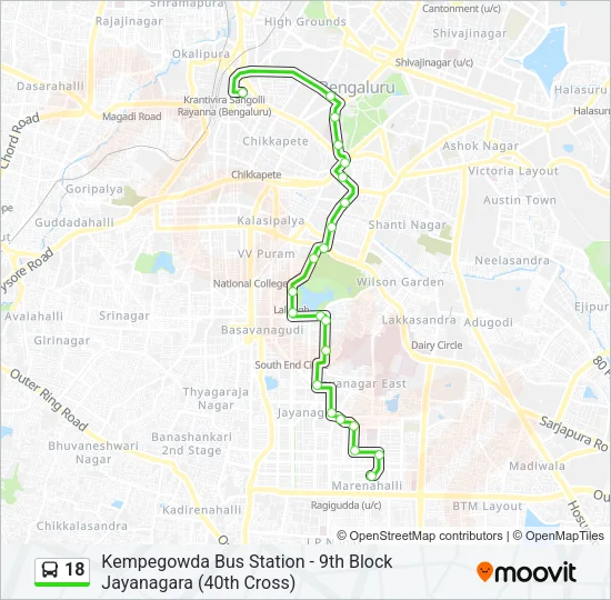 18 Bus Line Map