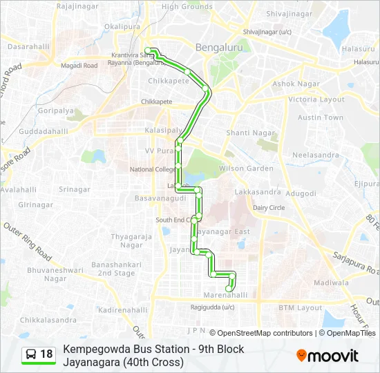 18 Bus Line Map